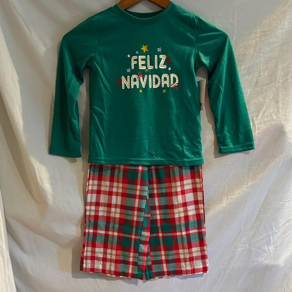 Boys Size 4 Jammies for your Families Joyful Celebration Feliz Navidad PJs NWT - Picture 2 of 6